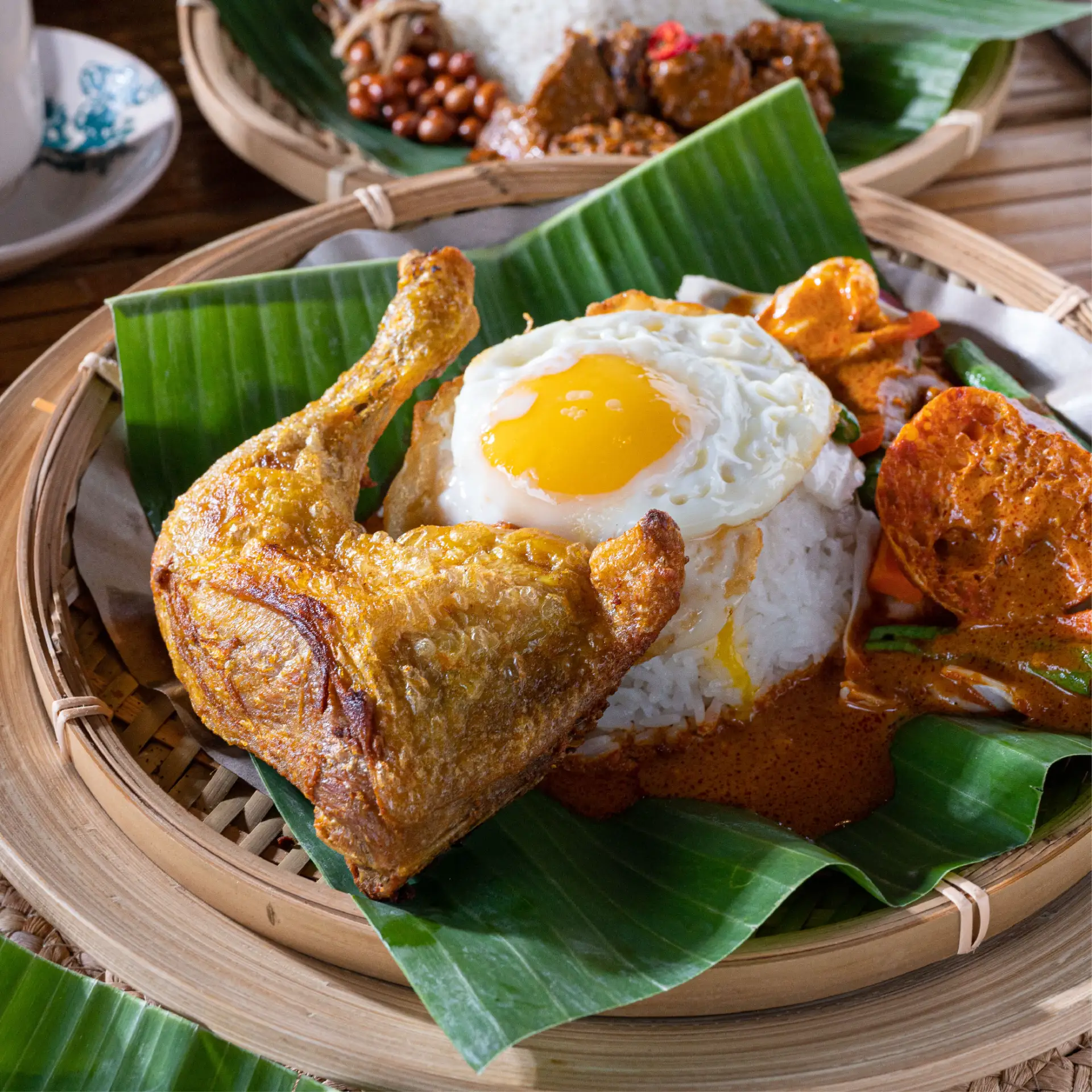 Nasi Banjir Ayam Penyet at Nasi Lemak Bamboo