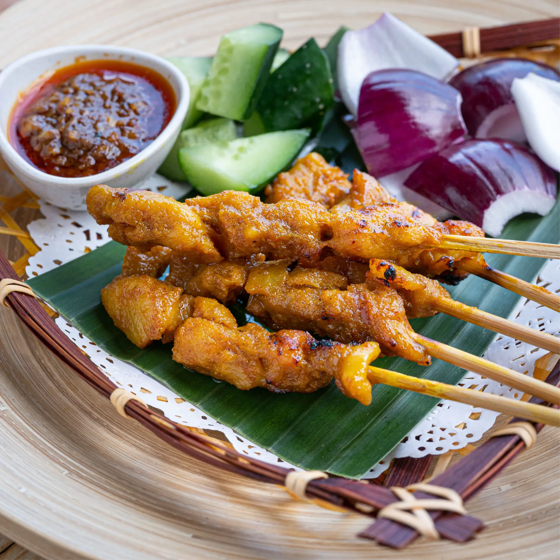 Satay Ayam at Nasi Lemak Bamboo